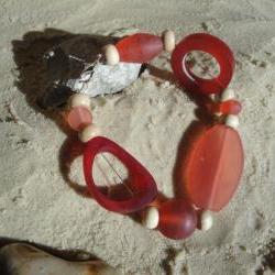 Red-Wood Chunky Bracelet
