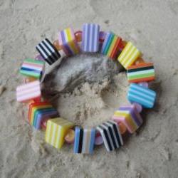 Rainbow Stripe Triangle Bracelet