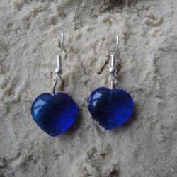 Blue Heart Earrings