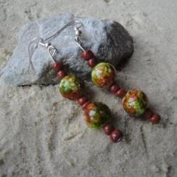 Brown-Green Earrings