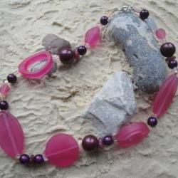 Pink Resin Necklace
