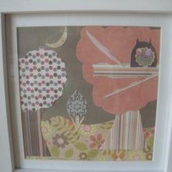 Wooden Night Scene Framed Picture